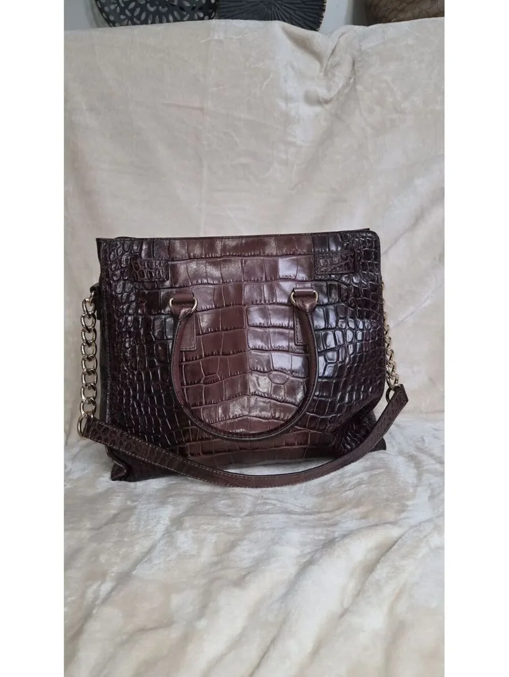 16. Michael Kors Hamilton Crocodile Embossed Tote Bag